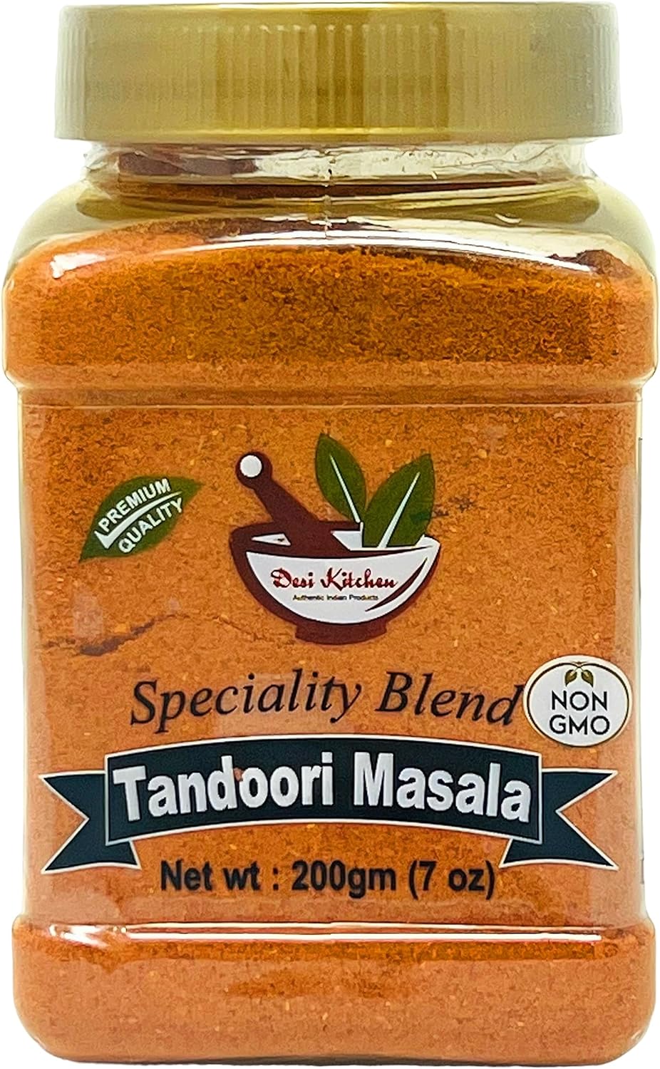 Desi Kitchen Tandoori Masala 7oz (200g) | Speciality Blend | Salt Free | NON-GMO | No Artificial Colors | By Rani Foods