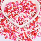 Twisweet Mini Heart Sprinkles for Cake Decorating, Edible Red Pink White Sugar Sprinkles, Mix Baking Candy, Cupcake Topper Cookie Ice Cream Cake Decorations, Valentine Mother's Day Birthday Wedding Party Supplies (100g/3.53oz)