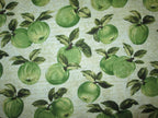 Quality Fabric Cotton Green Apples on a twig with Green Leaves Quilting Sizes: Fat Quarter (18'' x 22'')