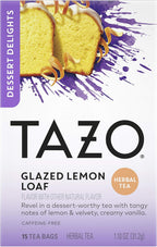 TAZO Glazed Lemon Loaf Dessert Delights Herbal Tea Bags, Caffeine Free, 15 Total Tea Bags