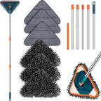 Wall Cleaner Mop with Long Handle, 360° Rotatable Wall Mop, 85“ Baseboard Cleaner Tool Duster for Wall Washer Cleaner Tool for Walls/Dust/Ceiling Fans/Baseboard/Floors
