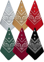 Bycc Bynn 3 Pack 100% Cotton Paisley Pattern Bandanas Face Mask Square Scarf Headwear