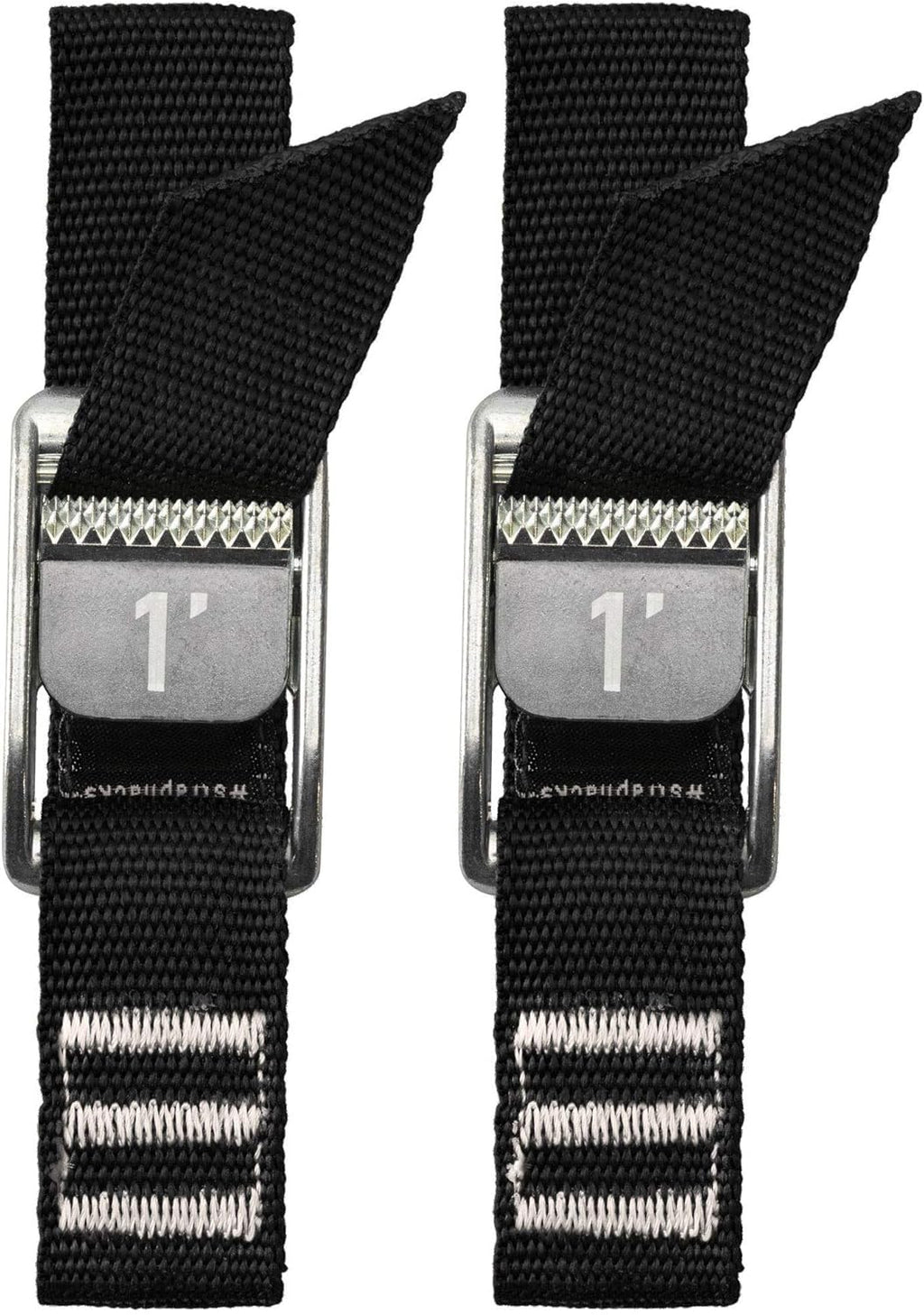 NRS 1" HD Tie-Down Straps 1' Pair Stealth Black