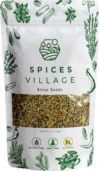 SPICES VILLAGE Anise Seeds for Baking, Whole Anise Seeds (4 oz) - Kosher, Gluten Free, Vegan, Non GMO, Resealable Bulk Bag