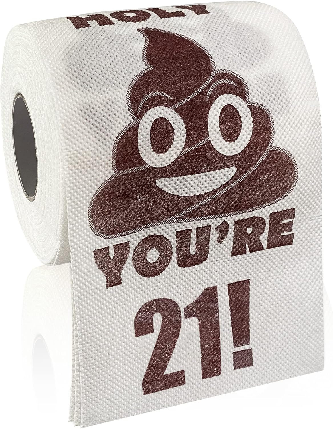 Happy 21th Birthday Gifts, 3-Ply Funny Toilet Paper Roll, Holy Poop You're 21 Printed Toilet Paper Gag Gift, Pranks & Surprises Bathroom Decor for Boys Son and Girls, Cheers to 21 Bday Party Supplies