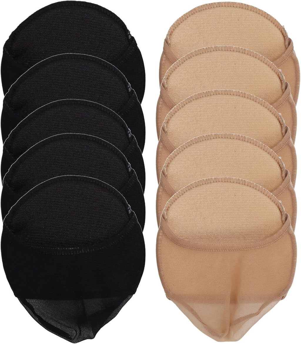 10 Pairs Forefoot Socks for Women, Breathable Non Slip Toe Covers with Cushion Pad, Ball of Foot Pads Sock, Toe Socks for Heels, Dancing, Running & Daily Wear
