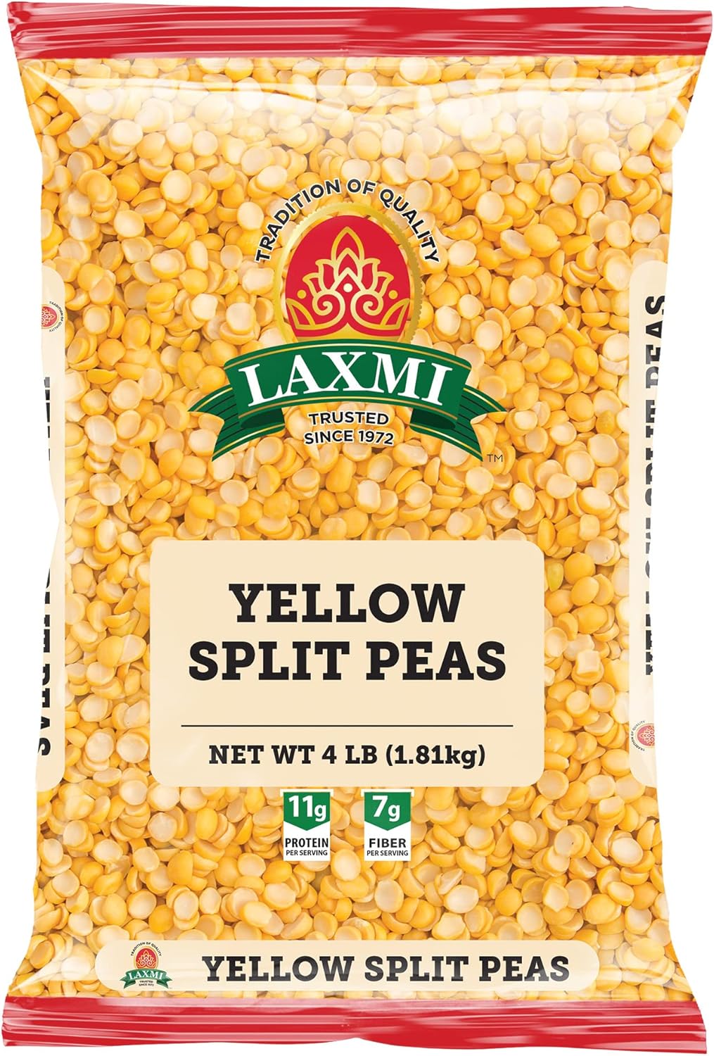 Laxmi Traditional Indian Yellow Split Peas - 4lb Bag