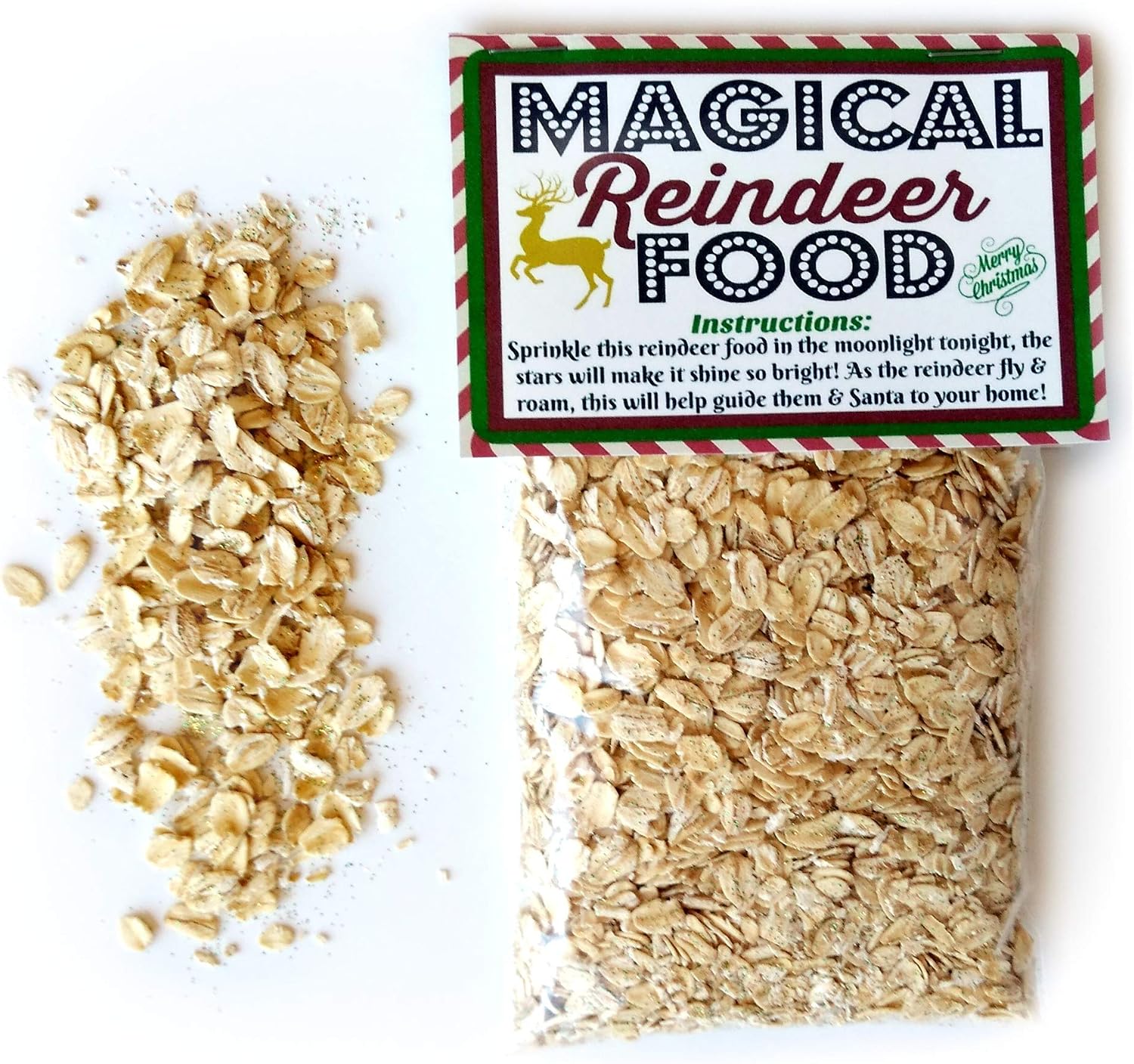Magical Reindeer Food Magic Feed Merry Christmas Eve Happy Holiday Tradition Santa Elf Elves Rudolph Stocking Stuffer 1 Bag