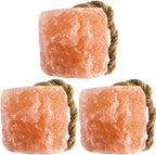 Himalayan Salt Lick On Rope 3.5-4 lb Each (Pack of 3) for Horses, Deer, Goats & Livestock | Natural, Mineral-Rich, Long-Lasting Salt Blocks