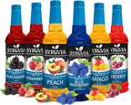 Syruvia Sugar Free Syrup Variety Pack: Peach, Strawberry, Blackberry, Mango, Cherry & Blue Raspberry - Gluten-Free, Kosher, 25.4 fl oz Bottles - Enhance Your Experience
