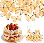 40 Pcs Edible Butterflies Cupcake Toppers Yellow Butterfly Cake Decorations Cupcake Picks for Butterfly Theme Wedding Baby Shower Birthday Party Cake Decorations Supplies