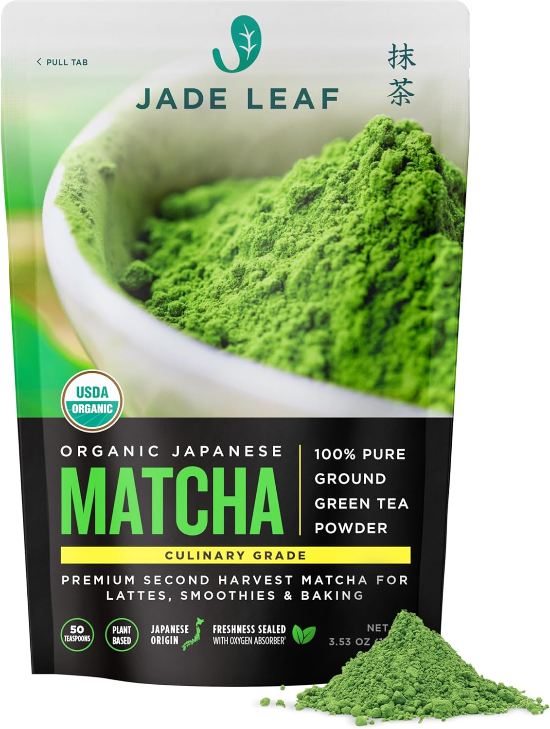 Jade Leaf Matcha Organic Culinary Grade Matcha Powder - Japanese Green tea for Baking, Smoothies, Lattes, and Skin Care, 100g / 3.53 Ounce (Pack of 1)