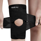 Wonder Care compression knee brace designed for knee pain, sports, running, meniscus tear & ACL relief. adjustable knee wrap with side stabilizers for men & women, Knee Support with Air Mesh Fabric