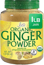 Jiva Organics Organic Ginger Root Powder 1 LB Jar - Gluten Free, Non-GMO - for Cooking, Baking, Tea & More - Bulk Ginger Ground Dry