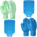 6 Pcs Microfiber Dusting Mitt Gloves for Plants Washable Dusting Gloves for House Cleaning Furniture Car Washing