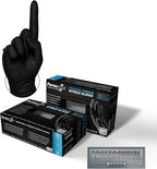 PermaSafe HD Black Disposable Nitrile Industrial Gloves, 6+ Mil, Latex-Free, Raised Textured, Mechanics, Medical, Food, More