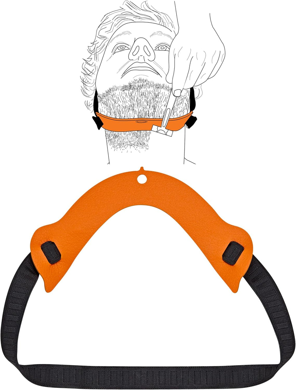 Quality Time Beard Neckline Guide Lite: Hands-Free, Flexible, Adjustable, Beard Template, Do-it-yourself Neck Haircut Tool, Beard Lineup Shaping Guard/Stencil, Patented.
