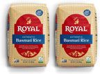 Royal - Naturally Aged Authentic Long Grain Indian White Basmati Rice - 2 lb Bag (Pack of 2)