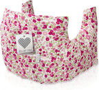 Post Mastectomy Pillow After Breast Cancer Surgery Recovery, C-Section Recovery or Breast Reduction, Tummy Tuck Post Surgery Supplies, Seat Belt Pillow, Chemo Breast Cancer Gifts for Women,Pink Flower