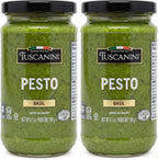 Tuscanini Basil Pesto, 6.7 oz (2 Pack) | Italian Dairy-Free Gourmet Sauce with Cashews & Sunflower Oil | Kosher | Nothing Artificial