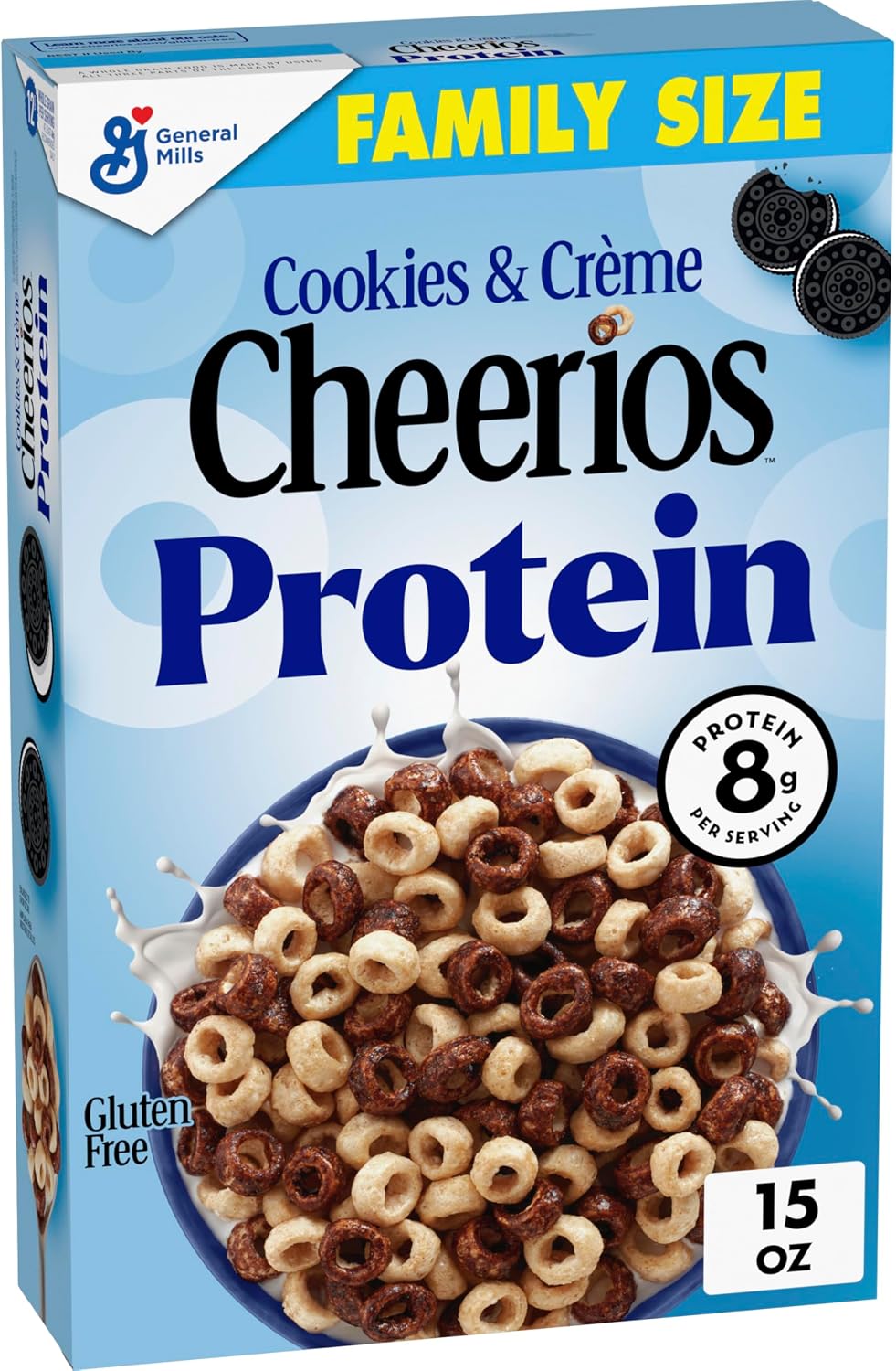 Cheerios Protein Cereal, Cookies and Crème, 8g Protein, Family Size, 15 oz