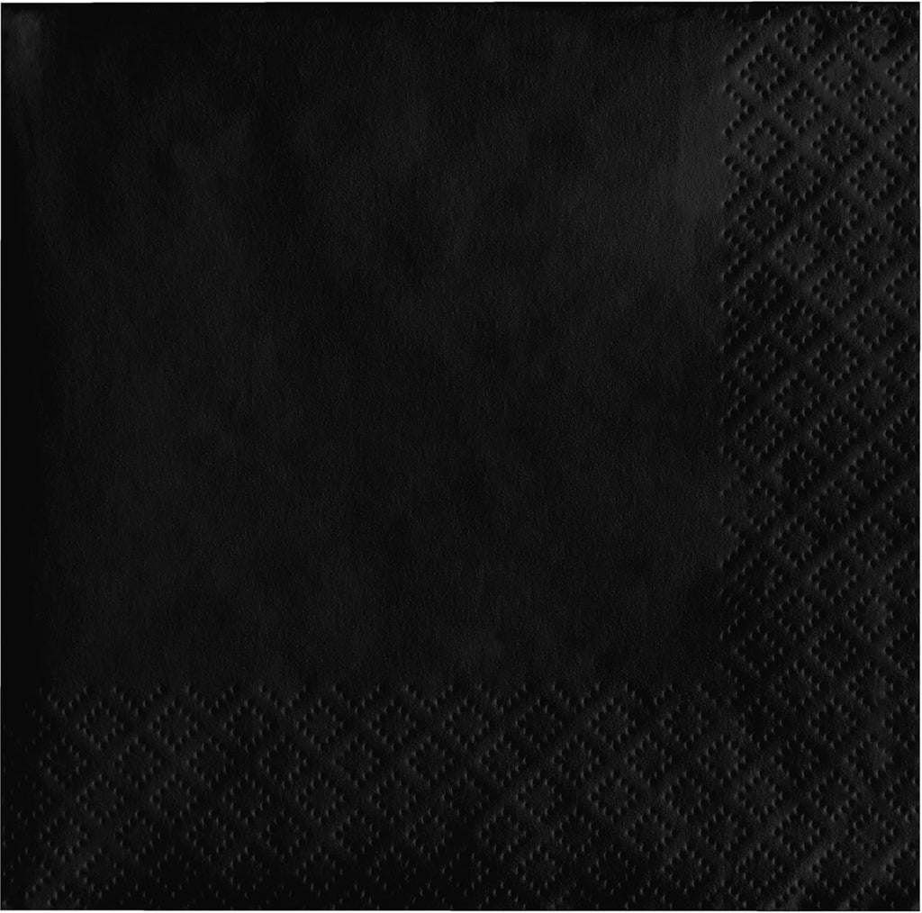 Creative Converting 3-Ply Paper Beverage Napkins, Black Velvet Color, 50 Count