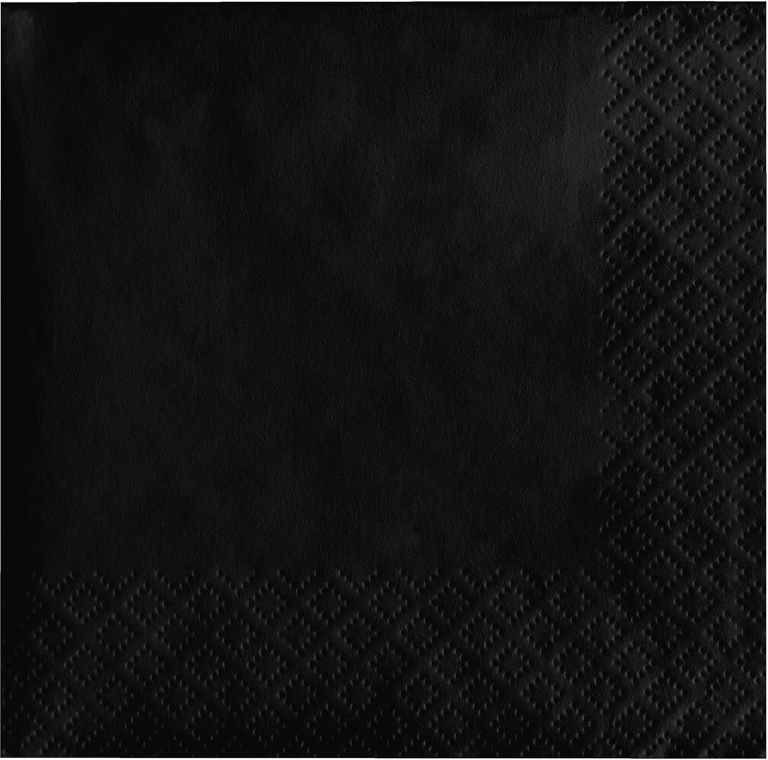 Creative Converting 3-Ply Paper Beverage Napkins, Black Velvet Color, 50 Count
