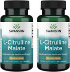 Swanson L-Citrulline Malate - Amino Acid Supplement Promoting Energy Production & Healthy Blood Circulation - Natural Formula Supporting Overall Wellness - (60 Capsules, 750mg Each) (2 Pack)