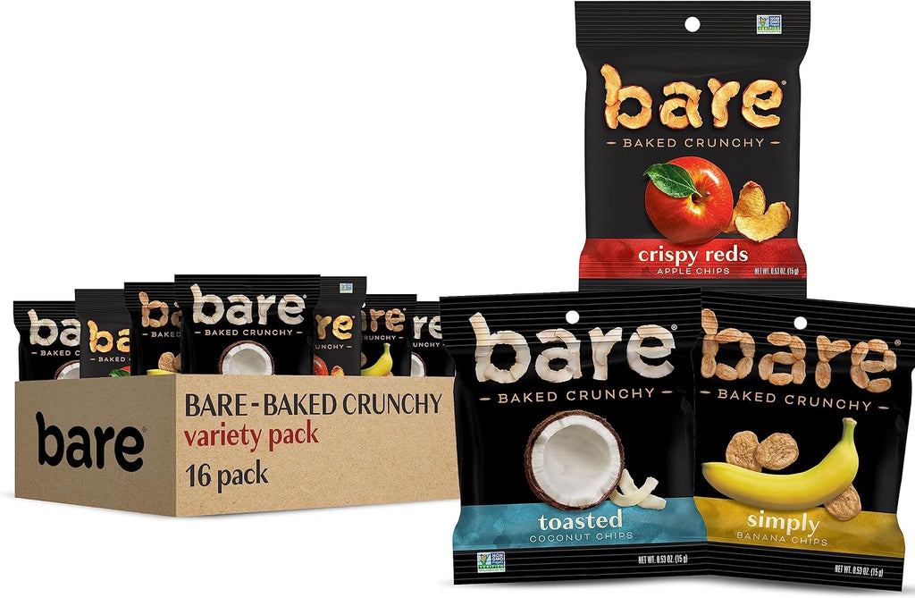 Bare Baked Crunchy, Fruit Variety Pack, 0.53 Ounce (Pack of 16)
