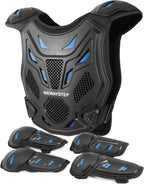Kids Dirt Bike Gear Motorcycle Armor Vest Suit, Thickened Heavy Duty Chest Protector for Motocross，Youth Riding Protective Gear for MTB ATV (Blue)