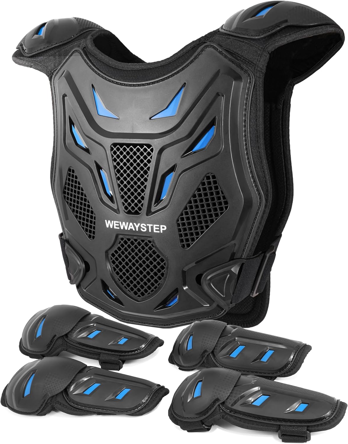 Kids Dirt Bike Gear Motorcycle Armor Vest Suit, Thickened Heavy Duty Chest Protector for Motocross，Youth Riding Protective Gear for MTB ATV (Blue)