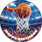 7.5x Inch Edible Cake Toppers – Basketball Themed Birthday Party Collection of Edible Cake Decorations