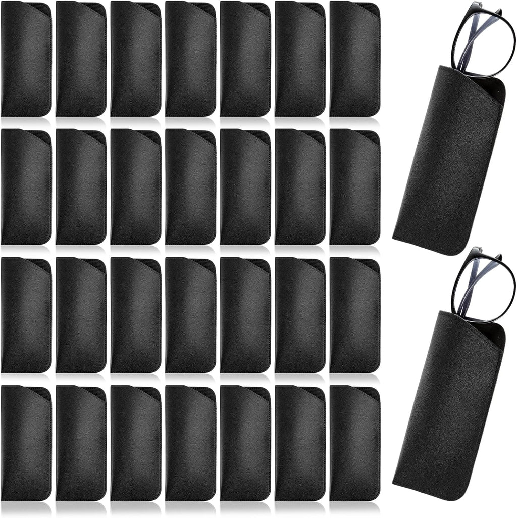 30Pcs Soft Glasses Case, Leather Eye Glass Case Glasses Pouch for Women Men Travelling Reading