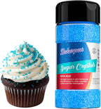 Bakerpan Sugar Sprinkles for Baking - 7 Ounce Royal Blue Decorating Sugar Crystals for Cookies, Cake Pops, Ice Cream (Made in USA)