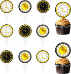 Happy New Year Party Cupcake Toppers 48Pcs Countdown Clock Theme Cupcake Toppers for 2026 New Years Eve Party Decorations Midnight Countdown Events Supplies