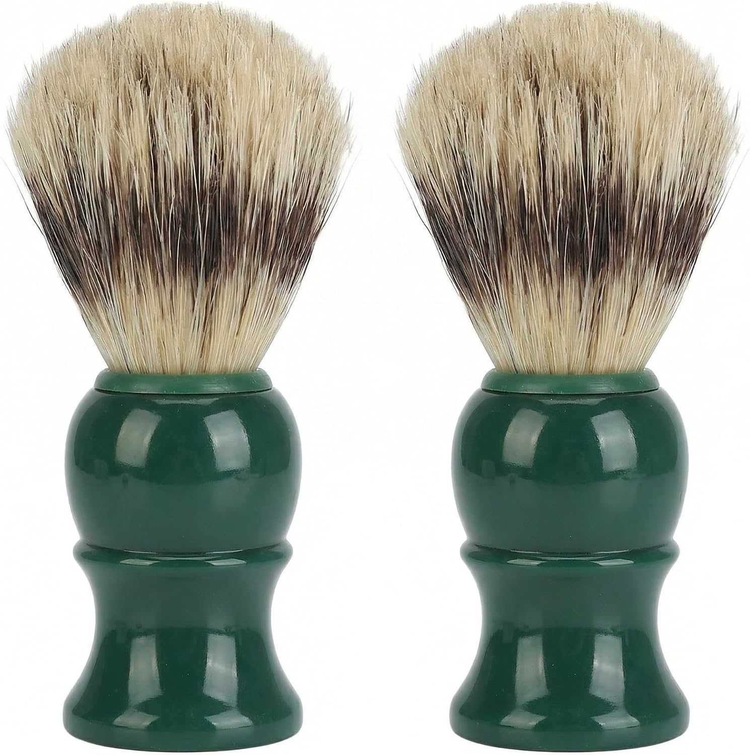 Green Shaving Brushes for Men With Soft Bristles and Resin Handle for Rich Lathering With Soap or Cream in Bowl or Mug for Home Bathroom Travel Kit