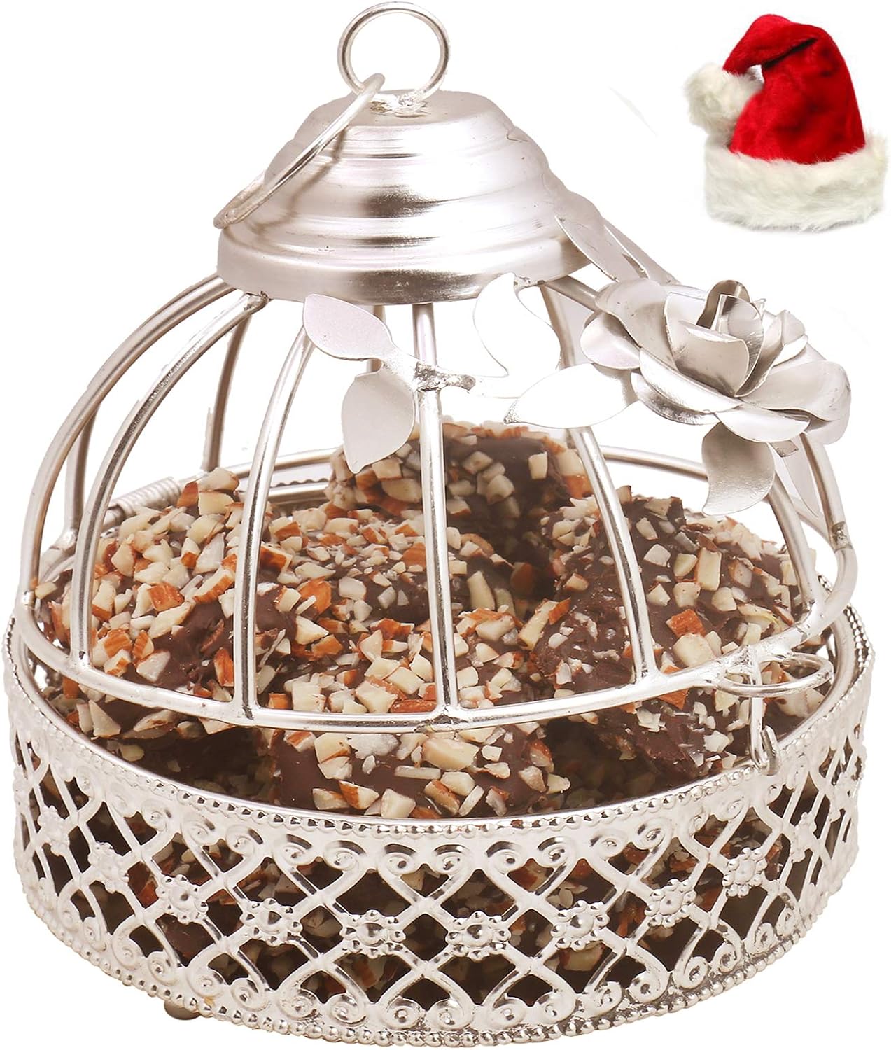 Ghasitaram Gifts Christmas Gifts Chocolates Hampers - Silver English Chocolate Brittles Cage