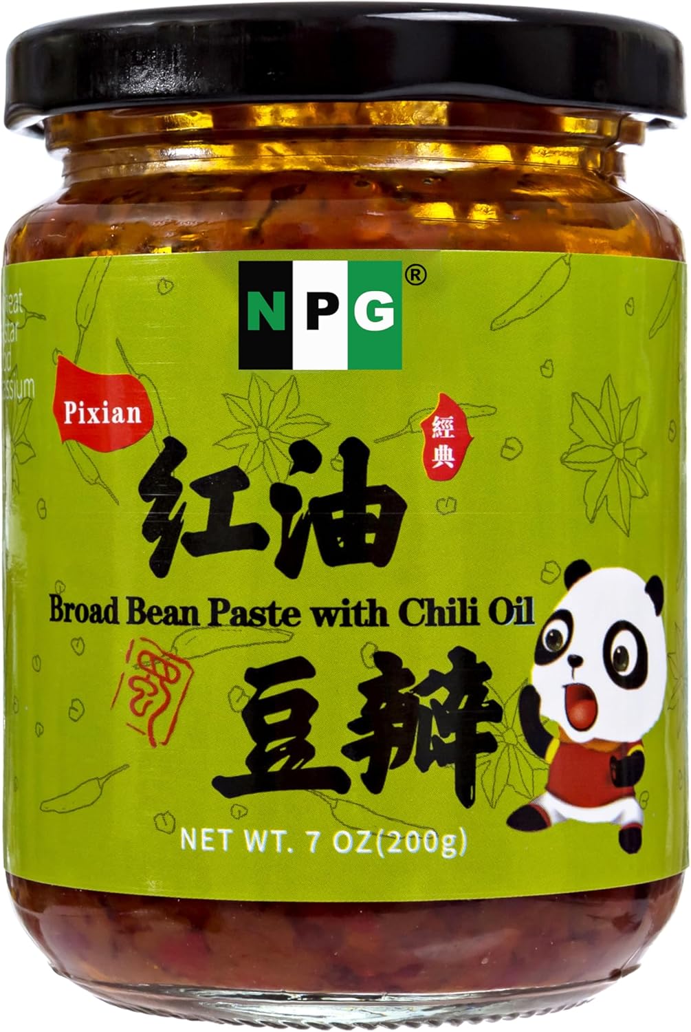 NPG Premium Sichuan Pixian Broad Bean Chili Paste with Red Chili Oil 7 Oz, Salty Fermented Hongyou Doubanjiang, Authentic Ingredient for Hotpots, Mapo Tofu, and Flavorful Sichuan Cuisine