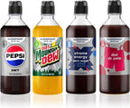 SodaStream Diet Pepsi, MTN Dew, Energy, Dr. Pete New Pour Bottle, Variety Pack 440ml (Pack of 4)