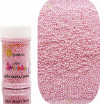 SE Si&Moos Nonpareil Sprinkles, 2mm Baby Pink Mini Edible Pearls Pink Sprinkles for Cake Decorating Halloween Cookie Decorations Wedding Shower Party Christmas Holiday Supplies 3.5 OZ