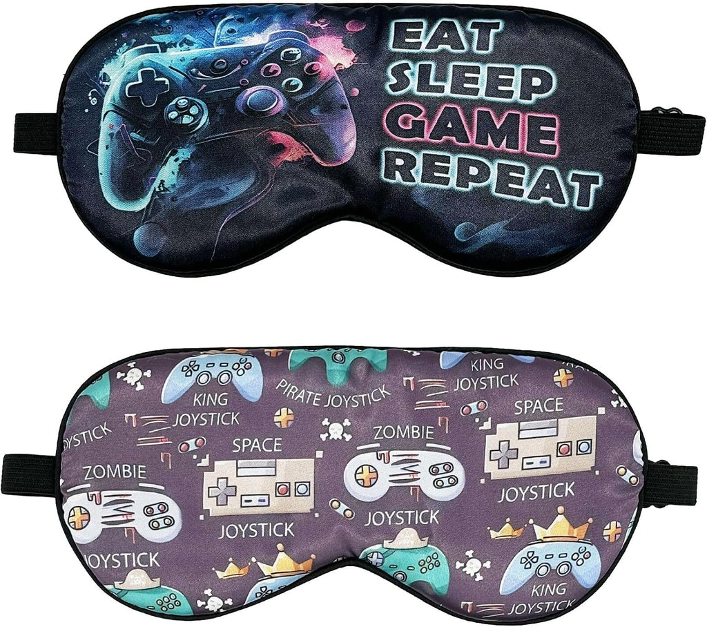 2 Pcs Boys Sleep Eye Mask, Guys Blackout Sleeping Silk Mask for Kids Adult Children's Travel Eye Cover Blindfold for Game