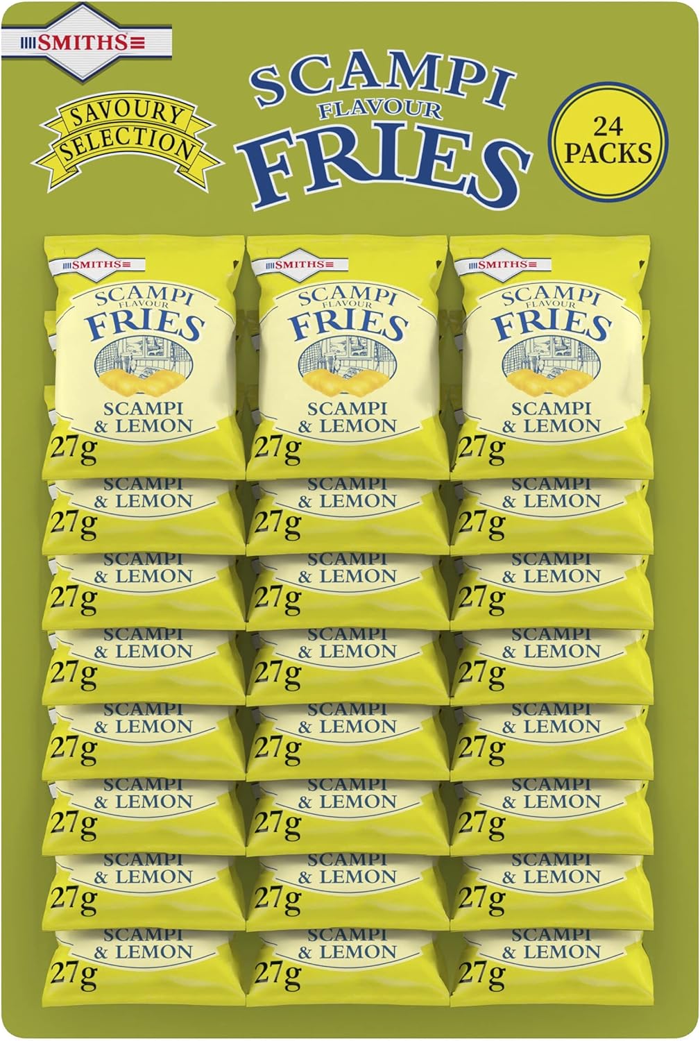 Smith's Savoury Snacks Scampi and lemon Fries Carded Pub Favourites Snacks, 27 g (Pack of 24)’
