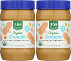 365 by Whole Foods Market, Organic Crunchy Peanut Butter, 16 Ounce (Pack of 2)