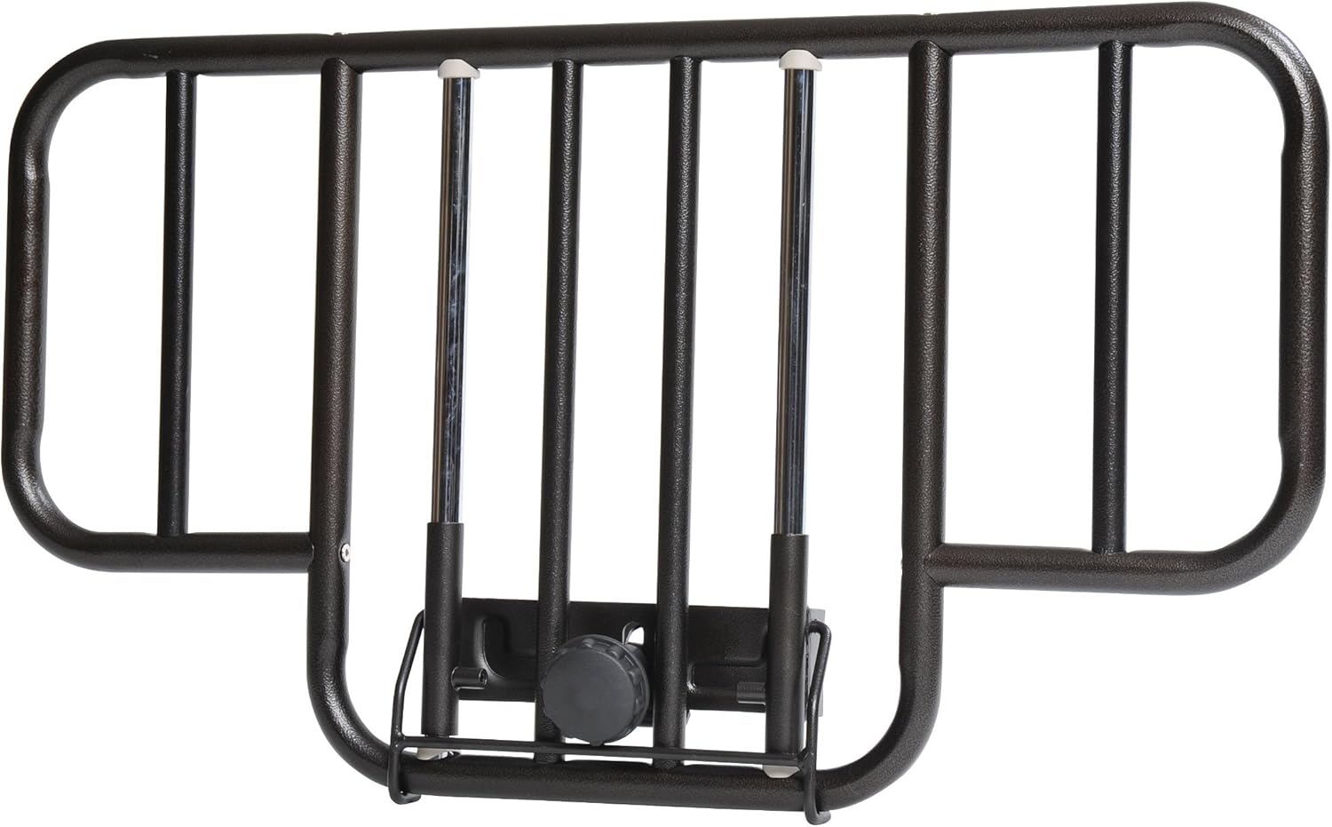 Drive Medical No Gap Deluxe Half Length Side Alloy Steel Bed Rails with Brown Vein Finish, For Adults - 2 Count