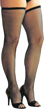 Plus Size Fishnet Thigh High Stockings
