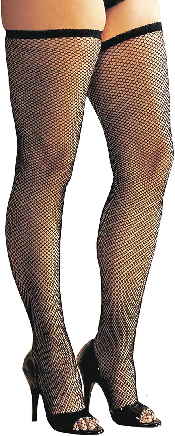 Plus Size Fishnet Thigh High Stockings