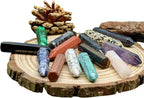 Crystal Tower Point Wand Obelisk 6 Faceted Crystals Point Chakra Stone Kit Home Decor Reiki Healing Gift (Opal)