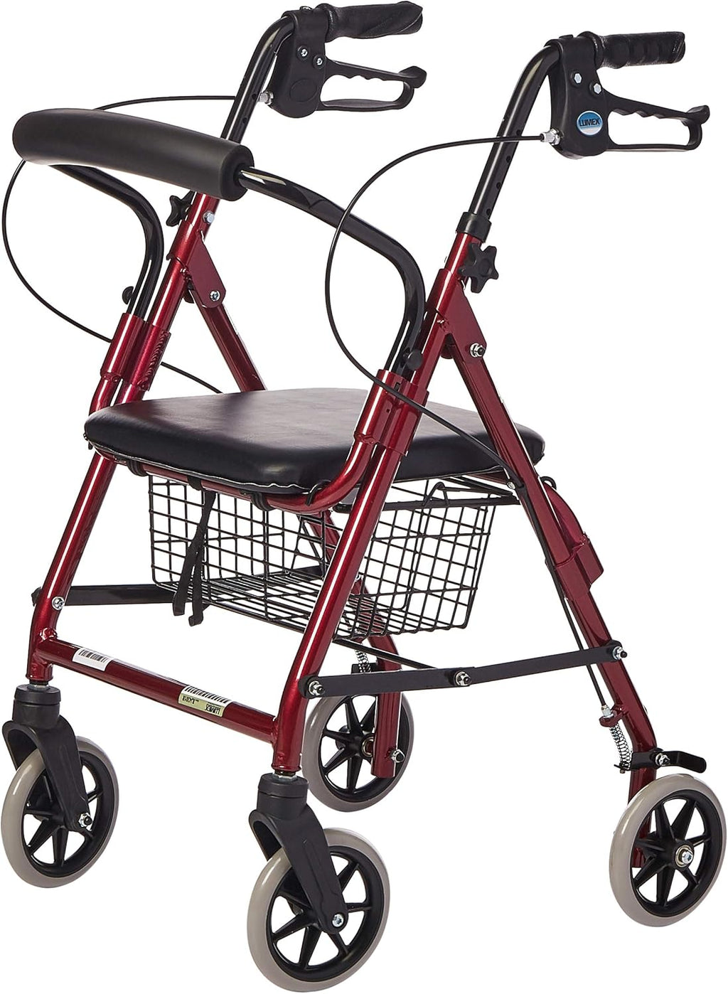 Lumex Walkabout Junior Rollator - Narrow Rolling Walker with Seat for Seniors & Small Spaces