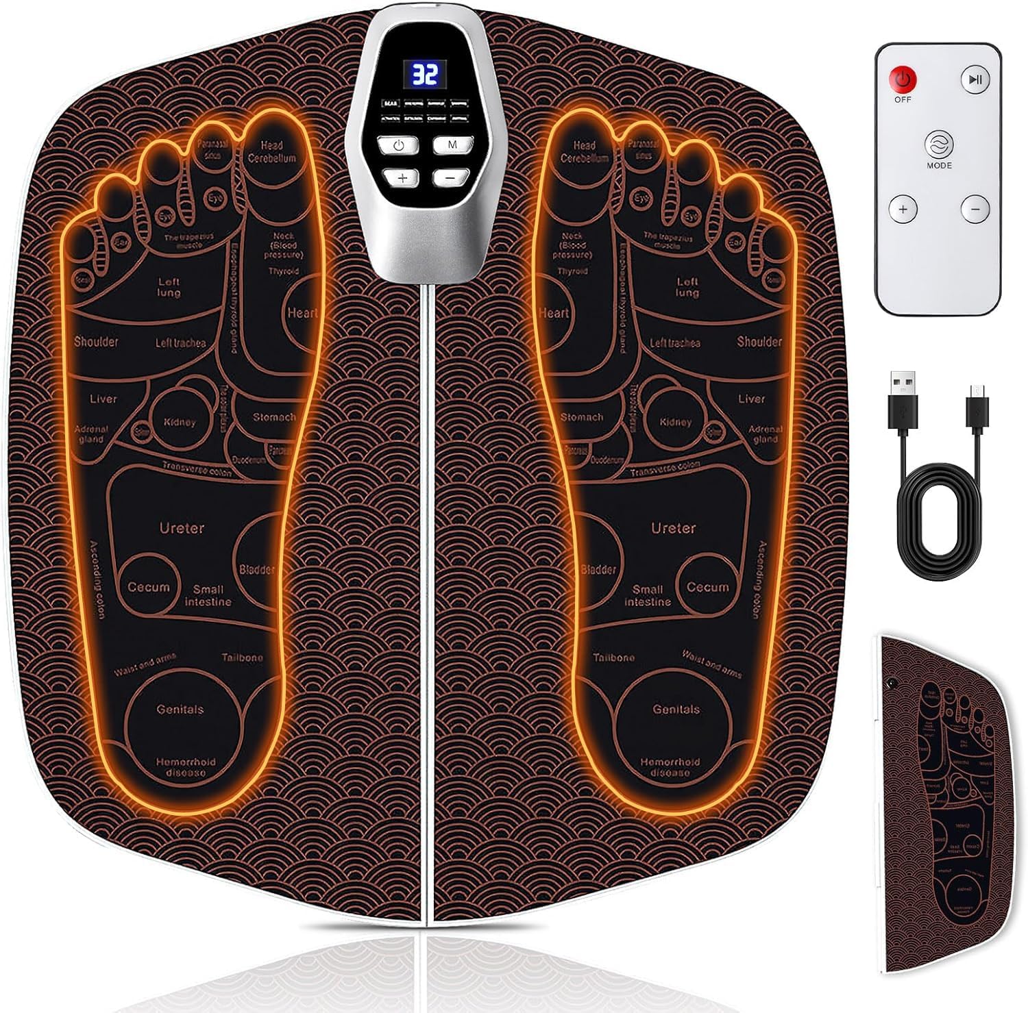 Foot Massager Mat, Portable Muscle Stimulation Foot Pad for Soothing Comfort, Daily Relaxation & Effective Pain Relief (deep Brown)