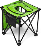 TravelJohn Foldable Commode Chair - Portable Camping Toilet, Steel Frame with Padded Seat, Supports up to 225lbs